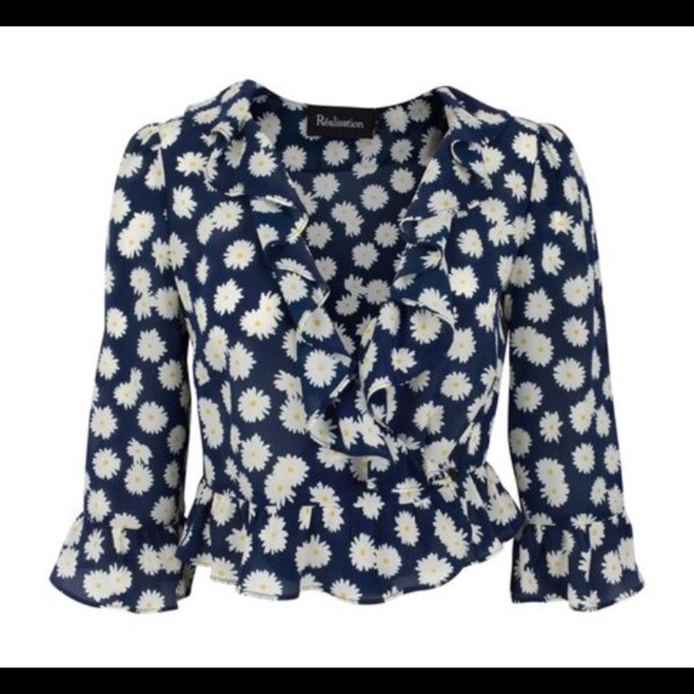 Realisation Par The Cher Daisy wrap style crop top